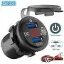 Quick Charge 3.0 Dual USB Outlet, 12V/24V USB Car Charger with On/Off Touch Switch and LED Digital Voltmeter Waterproof Car Socket for Car, Marine, Boat, Motorcycle, Truck and More Quick Charge 3.0 Dual USB Outlet, 12V/24V USB Car Charger with On/Off Touch Switch and LED Digital Voltmeter Waterproof Car Socket for Car, Marine, Boat, Motorcycle, Truck and More