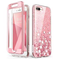 i-Blason iPhone7/8Plus-CosmoV2-SP-Pink Cosmo Glitter Clear Bumper Case for iPhone 8 Plus/iPhone 7 Plus, Pink