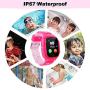 Kids Waterproof Smartwatch Phone Girls Boys with LBS Tracker Two-Way Call SOS 1.44" HD Touch Screen Camera Voice Chat Game Flashlight Alarm Clock Cellphone Wrist Gizmo Watch Toys Gifts (Crystal Pink)