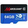 TF Card 64GB, Marceloant Memory Cards Class 10 TF Card with Adapter, High Speed Memory Card for Phone Camera Computer, Black/Blue, Standard Packaging