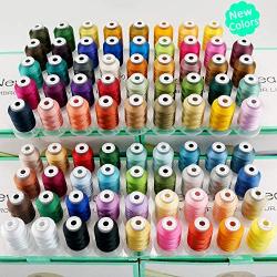 New brothread 80 Spools Polyester Embroidery Machine Thread Kit 500M (550Y) Each Spool - New Colors Assortment (Similar to Janome and RA Colors)