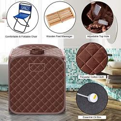 Giantex Portable Steam Sauna Spa 2L Folding Private Sauna Tent W/Chair Foot Massage Roller Absorbent Pad and 9 Adjustable Temperature Levels Spa Tent for Weight Loss Stress Fatigue (Coffee)