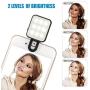 CHSMONB Mini LED Selfie Light, Rechargeable 2 Adjustable Brightness Camera Fill Light Compatible for Any Cell Phones Tablet Photography Video (Black)