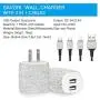 SAVORI Dual USB Wall Charger, Bling Rhinestones Wall Charger Plug Power Adapter with USB 3-in-1 Multi Charging Cable Compatible with iPhone iPad Android Type C Phones (White) SAVORI Dual USB Wall Charger, Bling Rhinestones Wall Charger Plug Power Adapter with USB 3-in-1 Multi Charging Cable Compatible with iPhone iPad Android Type C Phones (White)