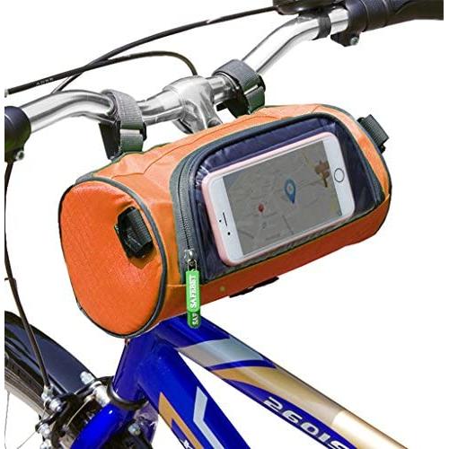 Just Mode(TM)Bicycle Cycling Tube Frame Pannier Waterproof Bike Bag Mobile Phone Screen Touch Holder with Straps