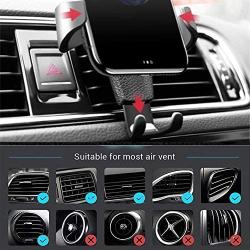Ebow Air Vent Phone Holder Gravity Reaction Car Mobile Phone Holder Clip Type Air Vent Monut for All GPS Smart Phone (Black)