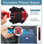 Adjustable Portable Mobile Gamepad and Game Triggers, 3 in 1 Multi-Function Mobile Phone Holder, Car Phone Stand for Android iOS Compatible with Phone (Holder and Triggers, Red and Black)