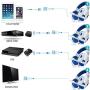 Gaming Headset with Mic and LED Light for Laptop Computer, Cellphone, PS4 and so on, DLAND 3.5mm Wired Noise Isolation Gaming Headphones - Volume Control.(White and Blue)