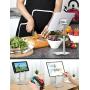 Cell Phone Stand for Desk, Height Angle Adjustable iPad Tablet Holder Stand, Sturdy Aluminum Metal Phone Holder, Compatible with iPhone/iPad/Kindle/Mobile Phone/Tablet – Silver