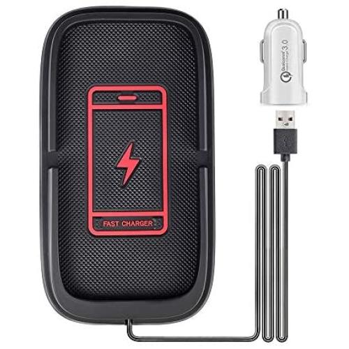 JE Wireless Charger car Charging pad, 15W Fast QI auto Wireless Charger pad Compatible iPhone11/11Pro Max/Xs/XR/X/8/8 Plus,Galaxy Serie, Tesla Model 3 and All QI-Enabled Phones