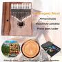 Kalimba Thumb Piano 17 Key, Portable Mbira Wood Finger Piano with 2 Bag and Sheet Music, Gifts for Kids Adult Beginners Professionals