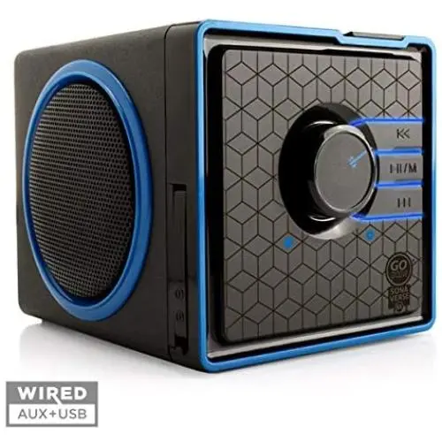 GOgroove SonaVERSE BX Portable Speaker with USB Music Player - Cube Speaker with USB Flash Drive MP3 Input, 3.5mm AUX Port, Playback Controls, Rechargeable Removable Battery (Wired, Blue) GOgroove SonaVERSE BX Portable Speaker with USB Music Player - Cube Speaker with USB Flash Drive MP3 Input, 3.5mm AUX Port, Playback Controls, Rechargeable Removable Battery (Wired, Blue)