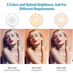 ORIA Selfie Light Ring, Portable Clip-on Phone Lights, Adjustable Brightness Selfie Fill Light, Phone Selfie Lamp for Live Stream, Make-up, Smart Phone, Photography, Video Lighting