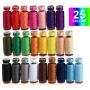 ilauke 50Pcs Bobbins Sewing Threads Kit, 400 Yards per Polyester Thread Spools, Prewound Bobbin with Case for Brother Singer Janome Machine, 25 Colors