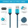 Type C Charger Compatible for Samsung Galaxy S10/9 A90 A80 A50,Note 10/9/8,LG Stylo 5 4 V30s/20 Q7+ G7 G6 V50 G8sThinQ,HopePow Single Port USB Wall Charger Block with 6ft Braided USB C Phone Charger