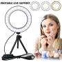 LED Ring Light 6" with Tripod Stand for YouTube Video and Makeup, Mini LED Camera Light with Cell Phone Holder Desktop LED Lamp with 3 Light Modes & 11 Brightness Level (6 inch)