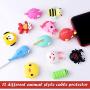 TUPARKA 22 Pcs Charger Cable Protector, Plastic Cute Fish Animal Unicorn Charging Cable Saver and Spring-Shaped Flexible Cable Protecters, USB Cable Saver Phone Accessory Protect Charger Cable