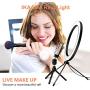 10.2" Selfie Ring Light with Stand, Phone Holder and Bluetooth Remote, LED Circle Light Ring for Live Stream/Makeup, Desktop Halo Camera Ringlight for YouTube Video/Photography/iPhone/Android/Laptop