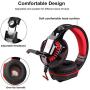 DSstyles GM-2 Gaming Headset with Microphone Headphone with LED Light for PS4 Xbox 1 Laptop Tablet Mobile Phones PC Black red