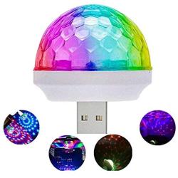 USB Mini Voice Control Stage Light, Disco Ball Light, Mini Portable Strobe Light, LED Car USB Atmosphere Light, Suitable for Christmas/Halloween/Home Interior Decoration, Etc. (White)