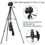 PEYOU Compatible for iPhone Camera Tripod, 62" Lightweight Aliminum Travel Camera Tripod Stand with Carry Bag + Wireless Remote + Phone Holder Mount Compatible for iPhone, Samsung & Android Phone