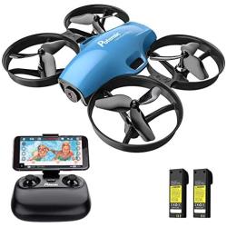 Drone with Camera for Kids, Potensic A30W RC Mini Quadcopter with 720P HD Camera, One Button Take Off/Landing, Route Setting, Gravity Induction and Emergency Stop-Dual Battery