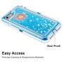 Anuck iPhone 8 Case, iPhone 7 Case, 3 in 1 Hybrid Heavy Duty Defender Case Sparkly Floating Liquid Glitter Protective Hard Shell Shockproof TPU Cover for Apple iPhone 7/ iPhone 8 4.7 inch - Blue