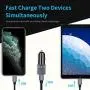 Meagoes USB C Fast Car Charger, Compatible for iPhone 11 Pro Max/11 Pro/11/XS MAX/XS/XR/X/8 Plus/8/iPad Mini 5/Air 3, Dual 18W Power Delivery Ports Adapter with 3.3ft MFi Certified Lightning Cable