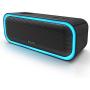 Bluetooth Speakers, DOSS SoundBox Pro Portable Wireless Bluetooth Speaker with 20W Stereo Sound, Active Extra Bass, Wireless Stereo Pairing, Multiple Colors Lights, IPX5, 20 Hrs Battery Life -Black