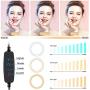 Portable Ring Light with Stand and Phone Holder, 10 inch Dimmable Live Light, 3 Color Modes and 10 Brightness, USB Powered, for Live Streaming, Makeup, Selfie