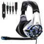SADES SA822T Gaming Headset for PS4, Xbox One, PC(Second Generation) Soft Earmuffs Over-Ear Headphones LED Light with Noice Cancelling Microphone