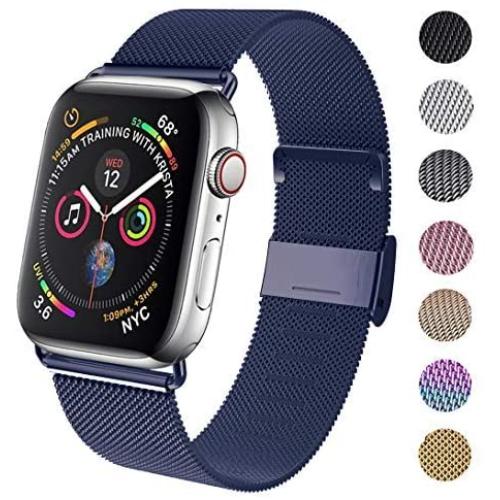 GBPOOT Compatible for Apple Watch Band 38mm 40mm 42mm 44mm, Wristband Loop Replacement Band for Iwatch Series 4,Series 3,Series 2,Series 1,Midnight Blue,38/40mm