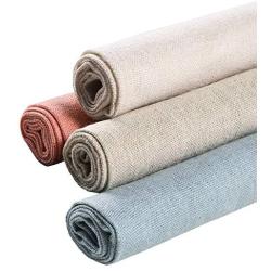 Needlework Fabric, 4Pcs 4 Colors Natural Linen Fabric Solid Colored Embroidery Fabric Cross Stitch Aida Cloth for Making Garment Craft, Needle Embroidery, 20 Inch Linen Fabric DIY Decoration C