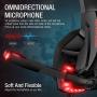 CLEVO Gaming Headset, PC Headphone with Microphone Stereo Sound for PS4 Xbox One PC Noise Cancelling Over-Ear Headphones with Mic 3.5mm Jack Volume Control LED Light