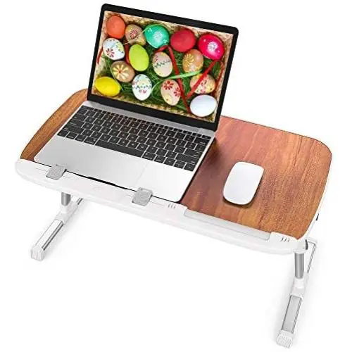 Laptop Table for Bed, TaoTronics Foldable Lap Desks, Bed Desk Height Adjustable, Portable Bed Tray Table for Couch and Sofa, Laptop Stand for Lap and Writing - Brown Laptop Table for Bed, TaoTronics Foldable Lap Desks, Bed Desk Height Adjustable, Portable Bed Tray Table for Couch and Sofa, Laptop Stand for Lap and Writing - Brown
