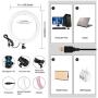 Selfie Ring Light with Tripod Stand with Phone Holder for, Live Stream,Self-Portrait Shooting (Pink,1 X Fill Light +1 X Mobile Phone Clip +1 X Remote Control, 11.8in)