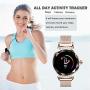 Pard Gorgeous Women Smart Watch, Heart Rate Fitness Tracker, Activity Sport Bracelet for Android and iOS Smartphones, Gold