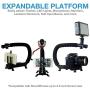 Cam Caddie Scorpion Jr Stabilizing Camera Handle for DSLR and GoPro Action Cameras - Professional Handheld U/C-Shaped Grip with Integrated Accessory Shoe Mount for Microphone or LED Video Light - Includes: Smartphone / GoPro Adapters and 1/4-20 Threaded M