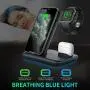 WAITIEE Wireless Charger, 3 in 1 Qi-Certified 15W Fast Charging Station for Apple iWatch Series 5/4/3/2/1,AirPods, Compatible with iPhone 11 Series/XS MAX/XR/XS/X/8/8 Plus/Samsung (Black)