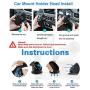 Windshield Phone Stand for Car, Dashboard Phone Mount 360° Rotation Stretchable One Touch Car Holder Compatible for iPhone 8 Plus X XR XS MAX 7 6s Samsung S10 S8 S9 Plus S7 Note 9 8 LG G5 G6 Nexus 5X