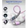 USB C to Lightning Cable 6ft, JSAUX [Apple MFi Certified] Support Power Delivery Fast Charging iPhone USB-C Charger Compatible with iPhone 11/11 Pro/11 Pro Max/X/XS/XR/XS Max/8/8 Plus(Purple)