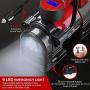 Portable Air Compressor Tire Inflator - 12V DC Heavy Duty Digital Pump with 9 LED Light for Car/Motorcycle/Air Matress, 3.7M Extended Cord Upgraded Quick Connector,Fast Inflation,Multitool Incl