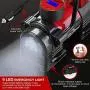 Portable Air Compressor Tire Inflator - 12V DC Heavy Duty Digital Pump with 9 LED Light for Car/Motorcycle/Air Matress, 3.7M Extended Cord Upgraded Quick Connector,Fast Inflation,Multitool Incl