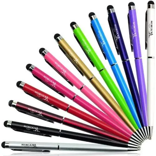 Teviwin 2 in 1 Slim Capacitive Stylus & Ballpoint Pen for Universal Touch Screens Devices, iPhone 6 Plus, iPad, Tablets, Samsung Galaxy (12 Colors/ Pieces) Teviwin 2 in 1 Slim Capacitive Stylus & Ballpoint Pen for Universal Touch Screens Devices, iPhone 6 Plus, iPad, Tablets, Samsung Galaxy (12 Colors/ Pieces)