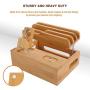 Bamboo Charger Station for Multiple Devices Sendowtek 6 in 1 USB Charging Station with 5-Port for Cell Phone Tablet Electronic, Watch Stand Earbuds Docking Station Organizer-5 Mixed Cables Included