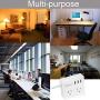 Portable 2 Outlet Power Strip Heavy Duty Extension Cord Travel Charger Station with 3 Smart USB Charging Ports for Home, Office, Laptop, Smartphone and Tablets (4FT, White)