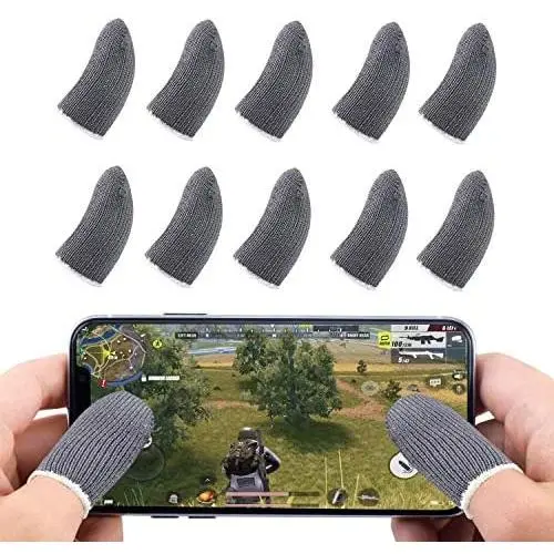 Newseego Mobile Game Finger Sleeve Controller, Touch Screen Finger Sleeve Breathable Anti-Sweat Sensitive Shoot and Aim Keys for Rules of Survival/Knives Out for Android & iOS[10 Pack]