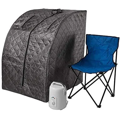 Durasage Lightweight Portable Personal Steam Sauna Spa for Weight Loss, Detox, Relaxation at Home, 60 Minute Timer, 800 Watt Steam Generator, Chair Inlcuded - Gray Durasage Lightweight Portable Personal Steam Sauna Spa for Weight Loss, Detox, Relaxation at Home, 60 Minute Timer, 800 Watt Steam Generator, Chair Inlcuded - Gray