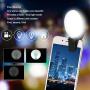 Yosooo Cell Phone Fill Light, LED USB Charging Phone Selfie Mini Portable Dimmable Wide Angle Universal Clip Shot Fill Lamp with Mirror(Black)