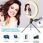 TUKTOBE 10" Ring Light with Tripod Stand & Phone Holder, Dimmable LED Selfie Light for Live Stream Video/YouTube Video/Makeup, Ring Light with Stand Compatible with iPhone Android (Upgraded)